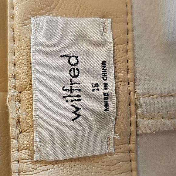 Aritzia Wilfred Melina Faux Leather Pants Beige Size Tall 16 - Picture 13 of 15